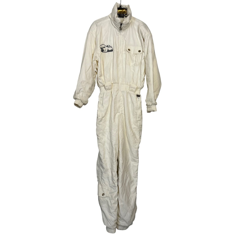 VINTAGE Women's GOAT One Piece White Ski Suit Polar Bear Size 12
